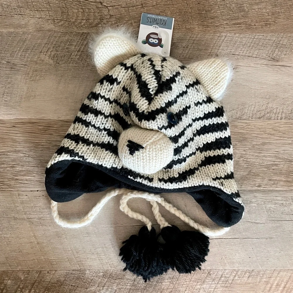 🌺 Knitwits Sal the Siberian Tiger Wool Pilot Hat NWT